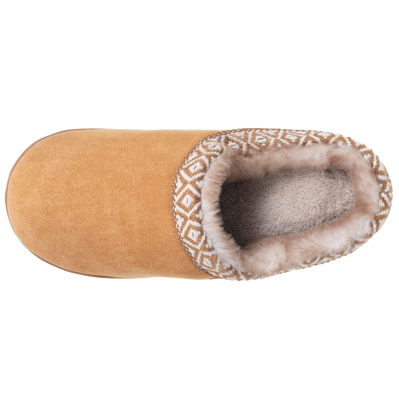 Chaussons Mules plateforme Femme Camel liseré