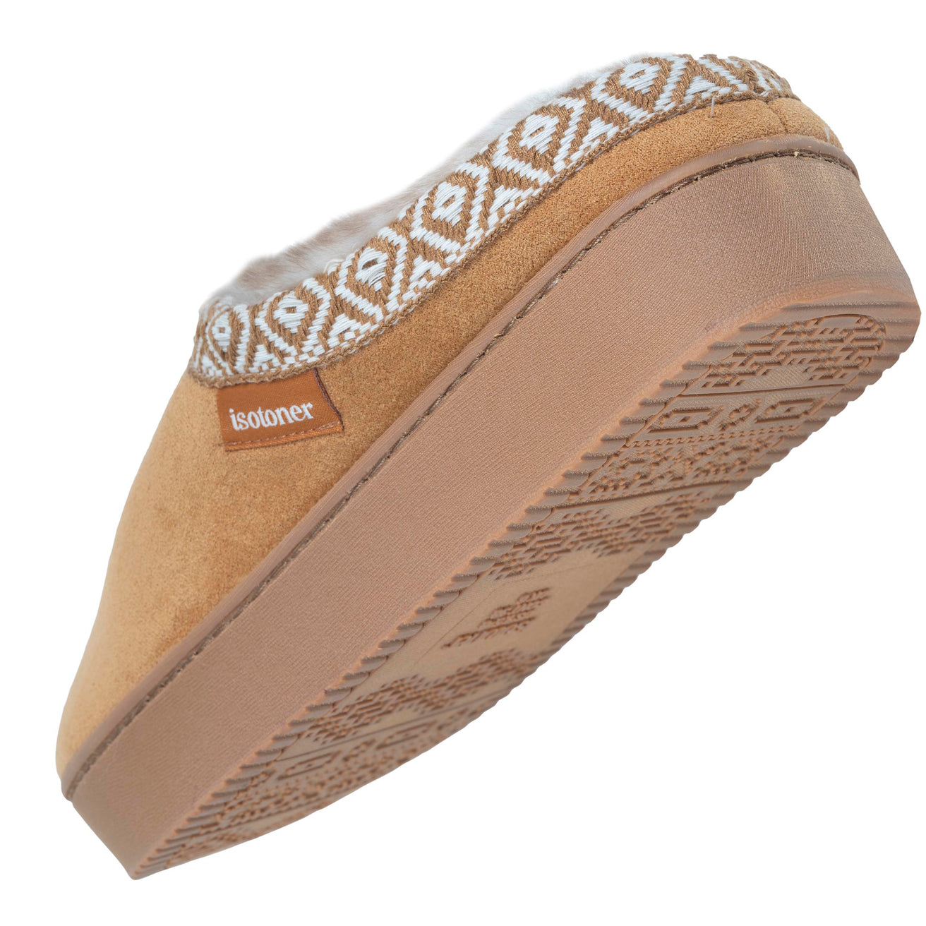 Chaussons Mules plateforme Femme Camel liseré