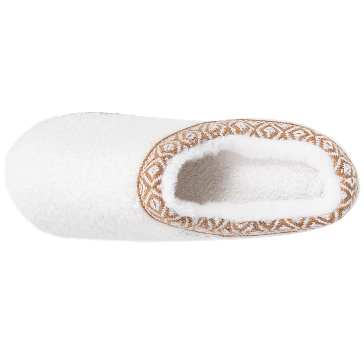 Chaussons Mules plateforme Femme Ivoire liseré
