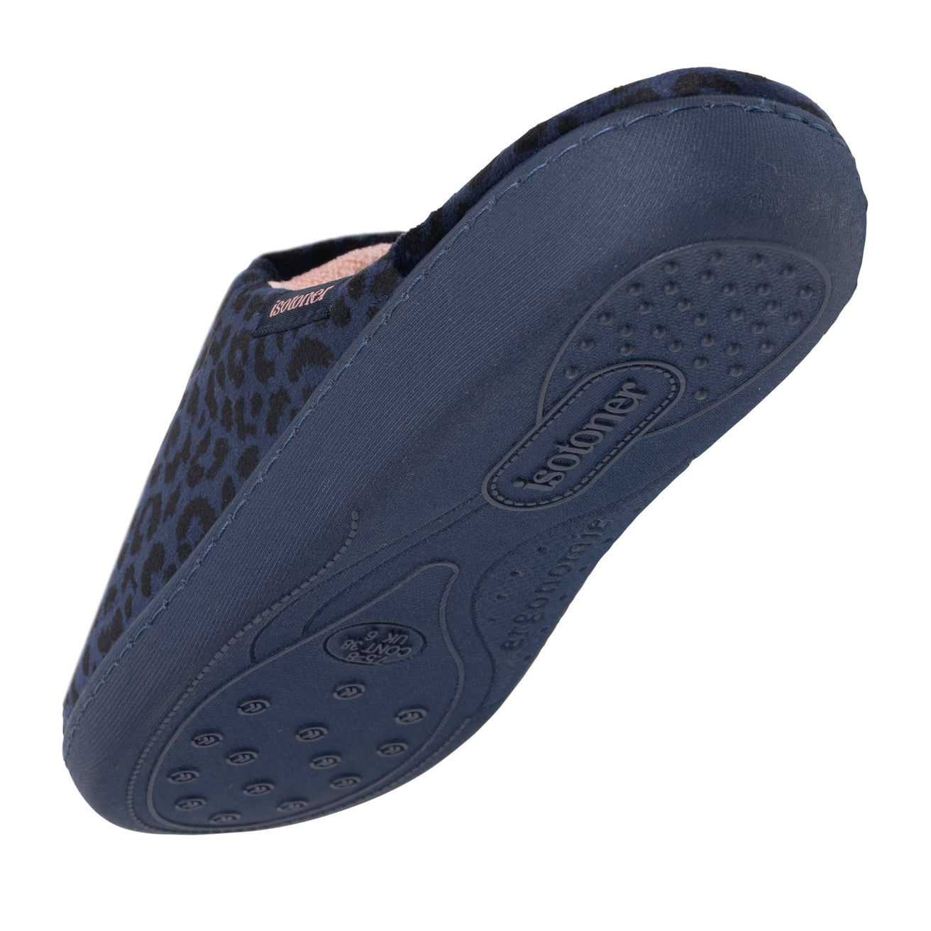 Chaussons Mules Femme Léopard Marine