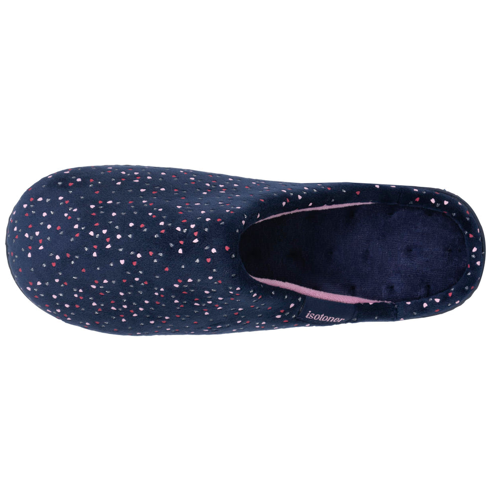Chaussons Mules Femme Pois Marine - Isotoner