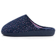 Chaussons Mules Femme Pois Marine