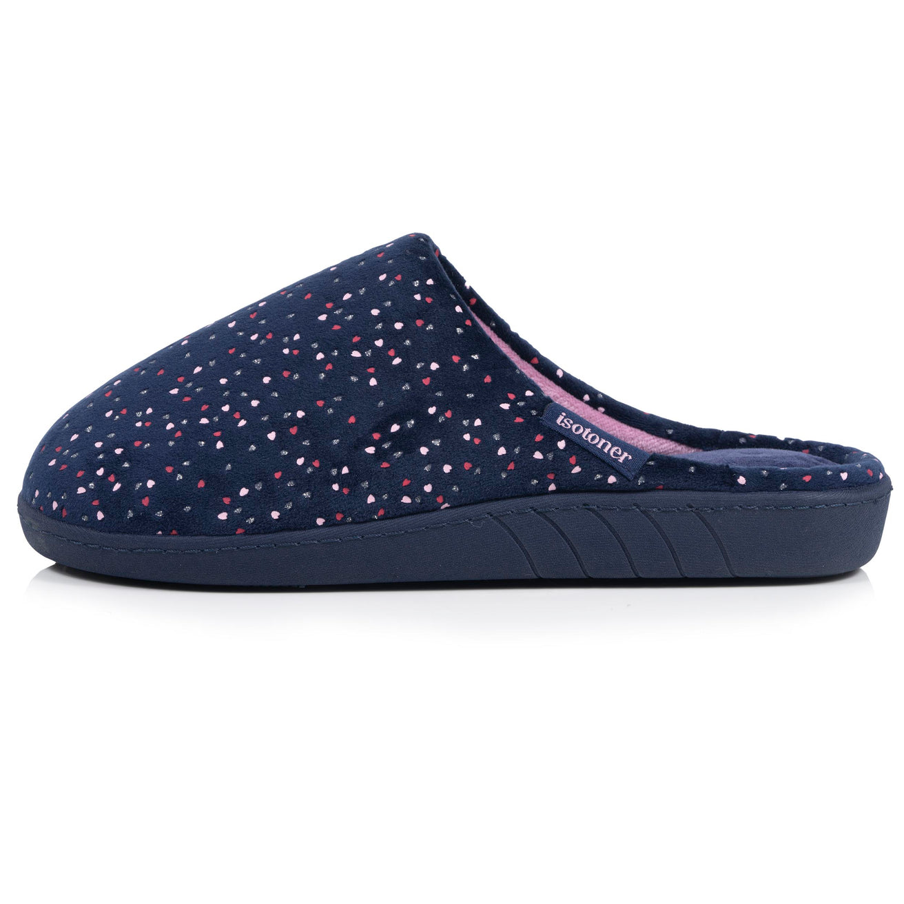 Chaussons Mules Femme Pois Marine