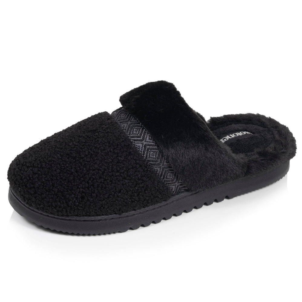 Chaussons Mules crantées Femme Noir - Isotoner
