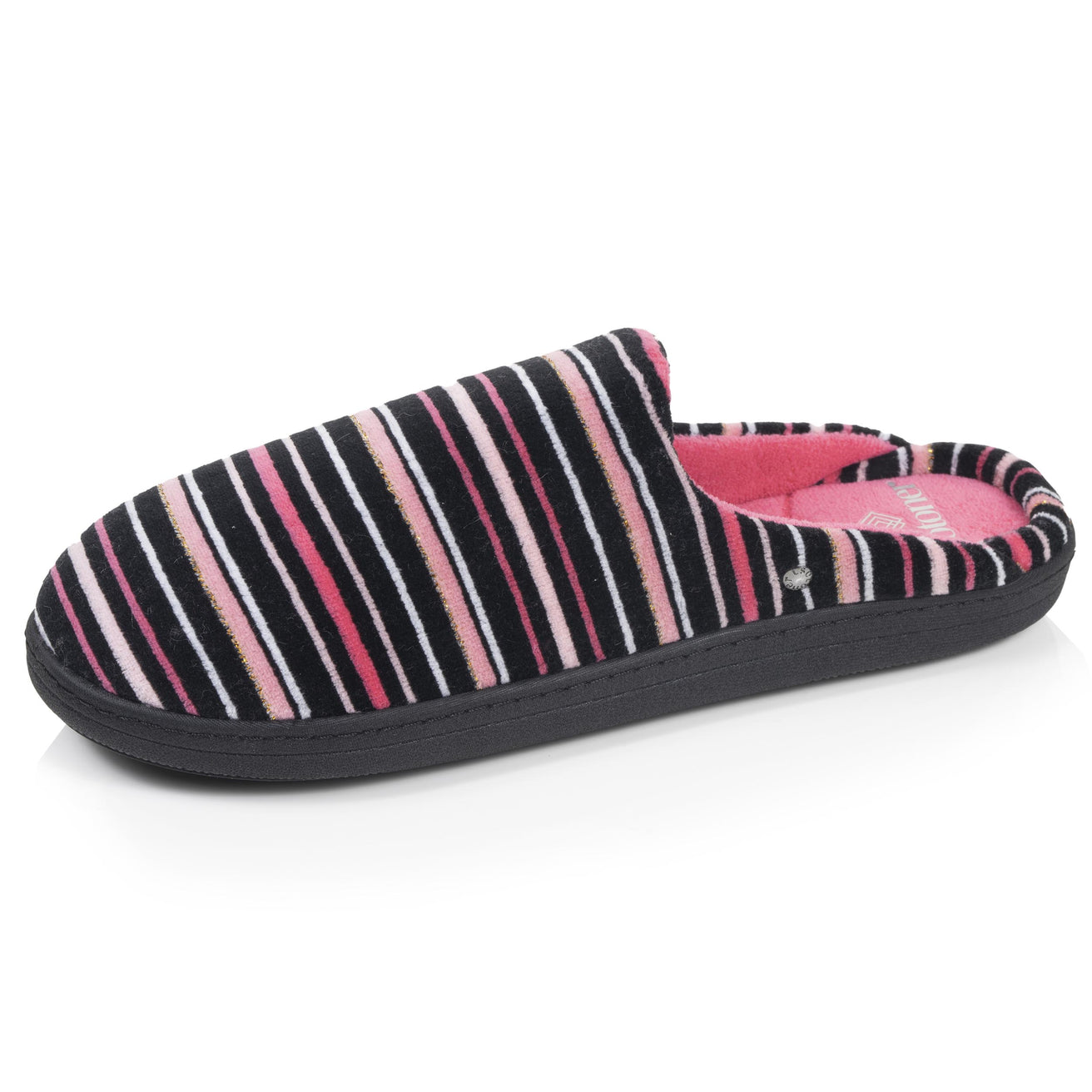 Chaussons Mules Femme Rayures Roses