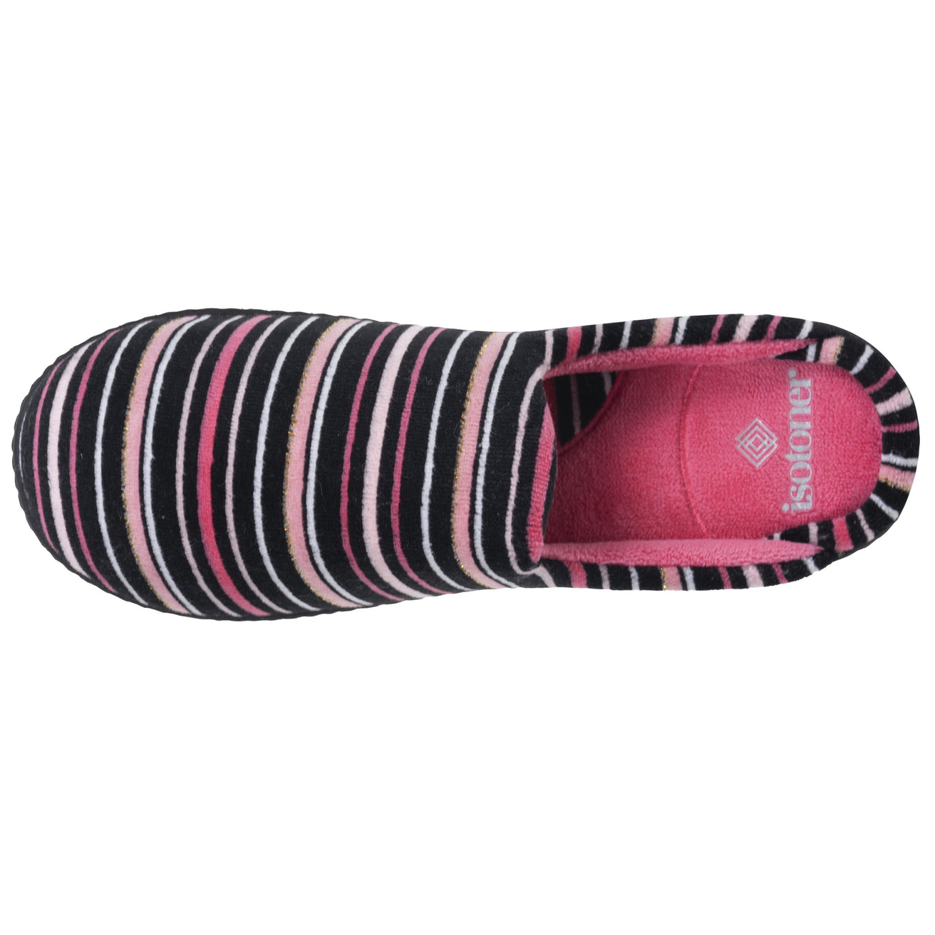 Chaussons Mules Femme Rayures Roses