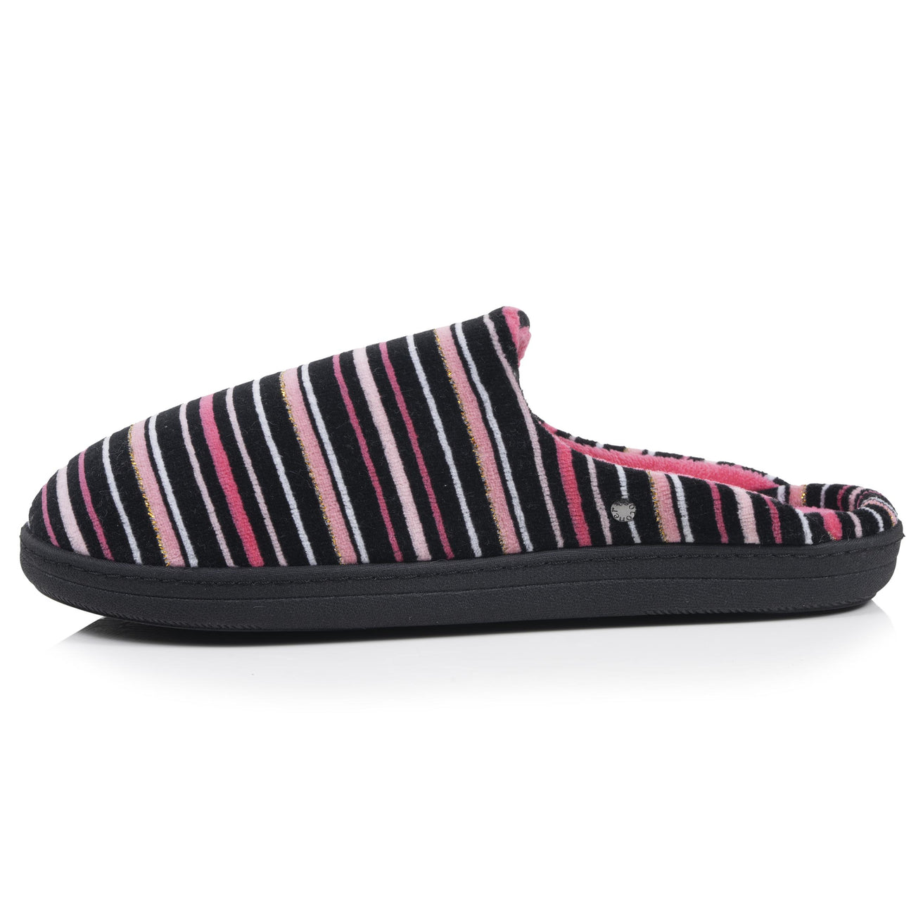 Chaussons Mules Femme Rayures Roses