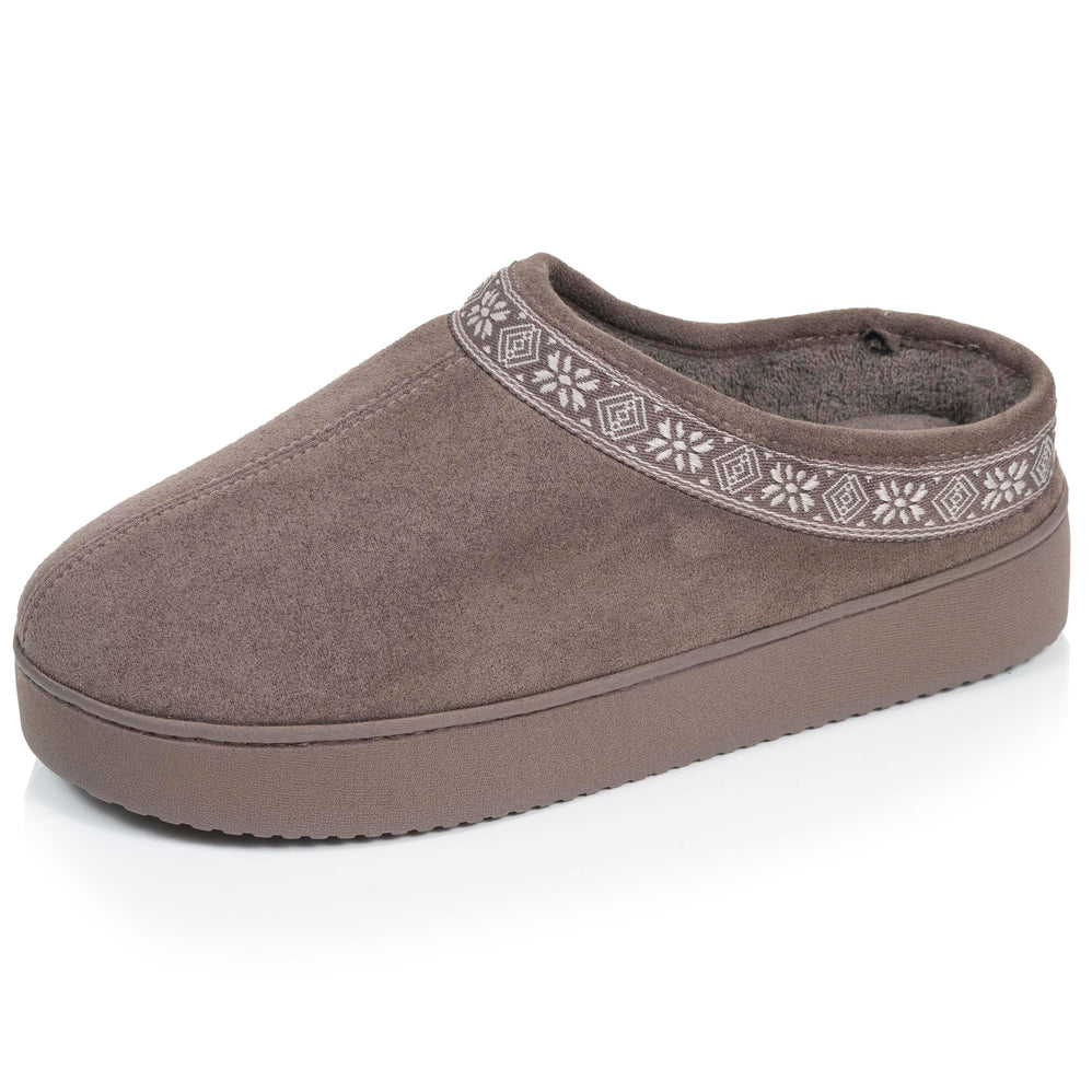 Chaussons Mules plateforme Femme Taupe - Isotoner