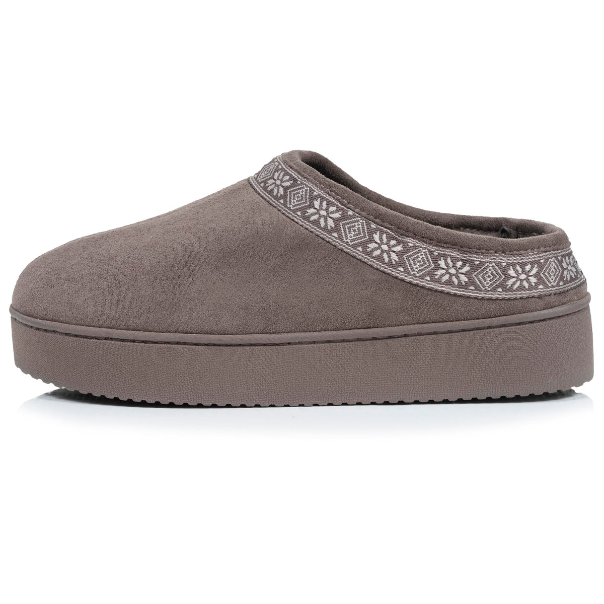 Chaussons Mules plateforme Femme Taupe
