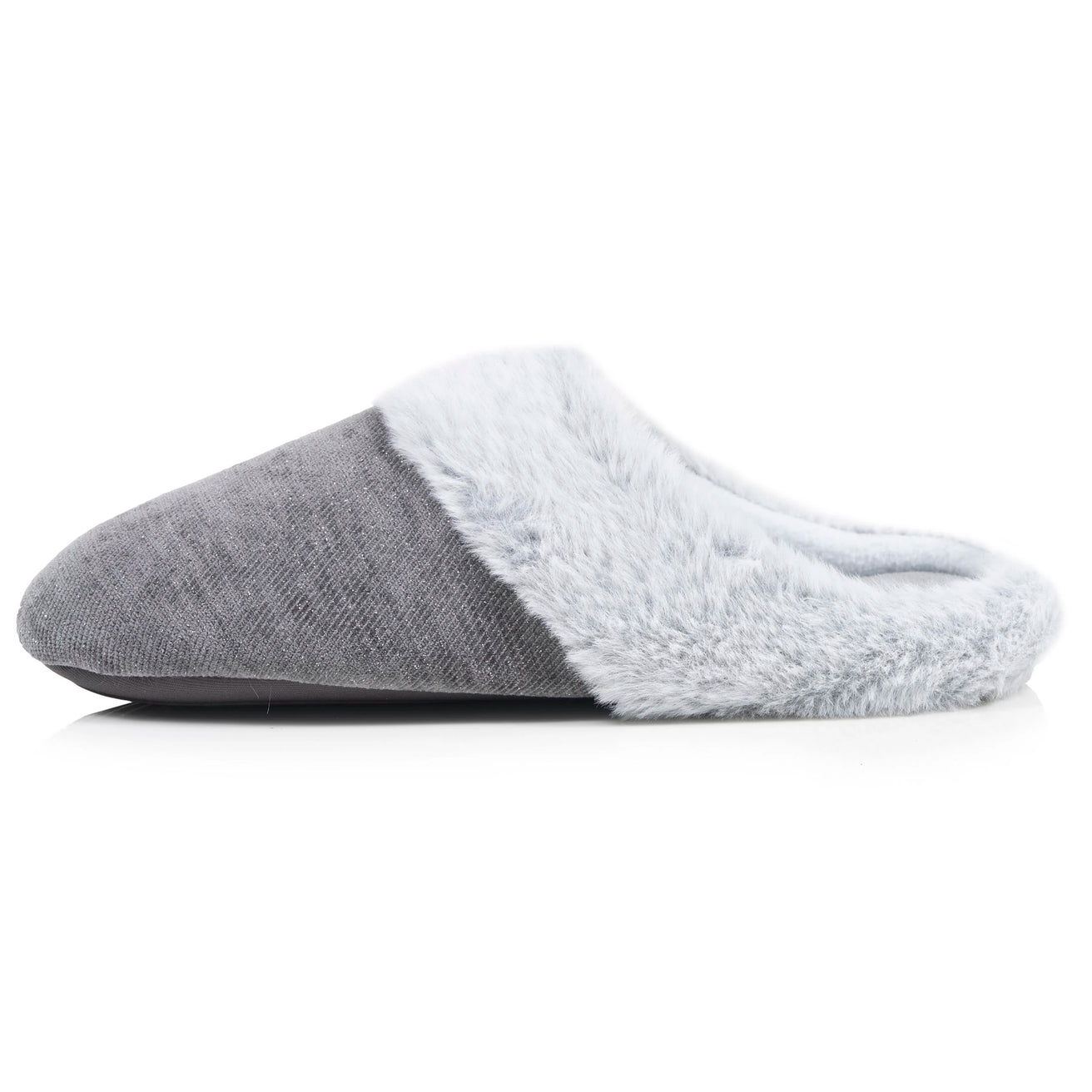 Chaussons Mules Femme pailleté Gris foncé