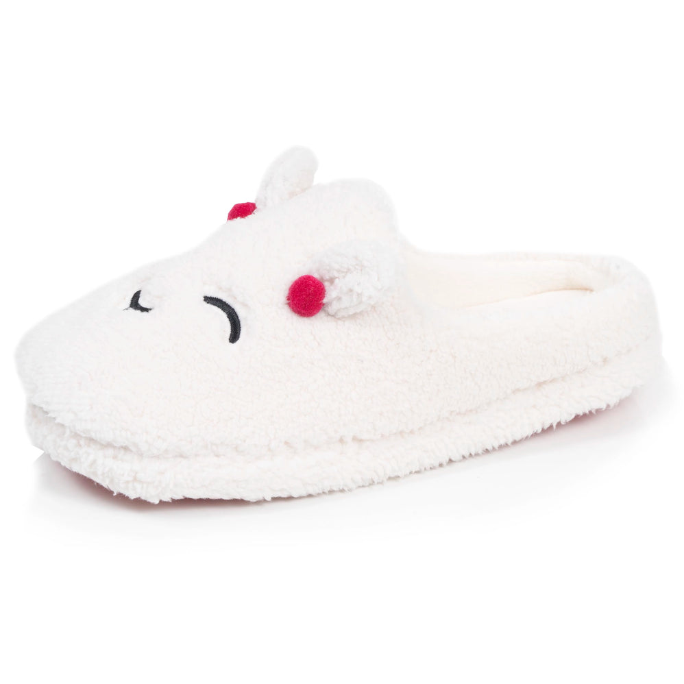Chaussons Mules Femme sherpa lama Ivoire - Isotoner