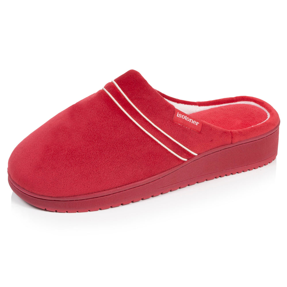 Chaussons Mules Femme talon Rouge - Isotoner