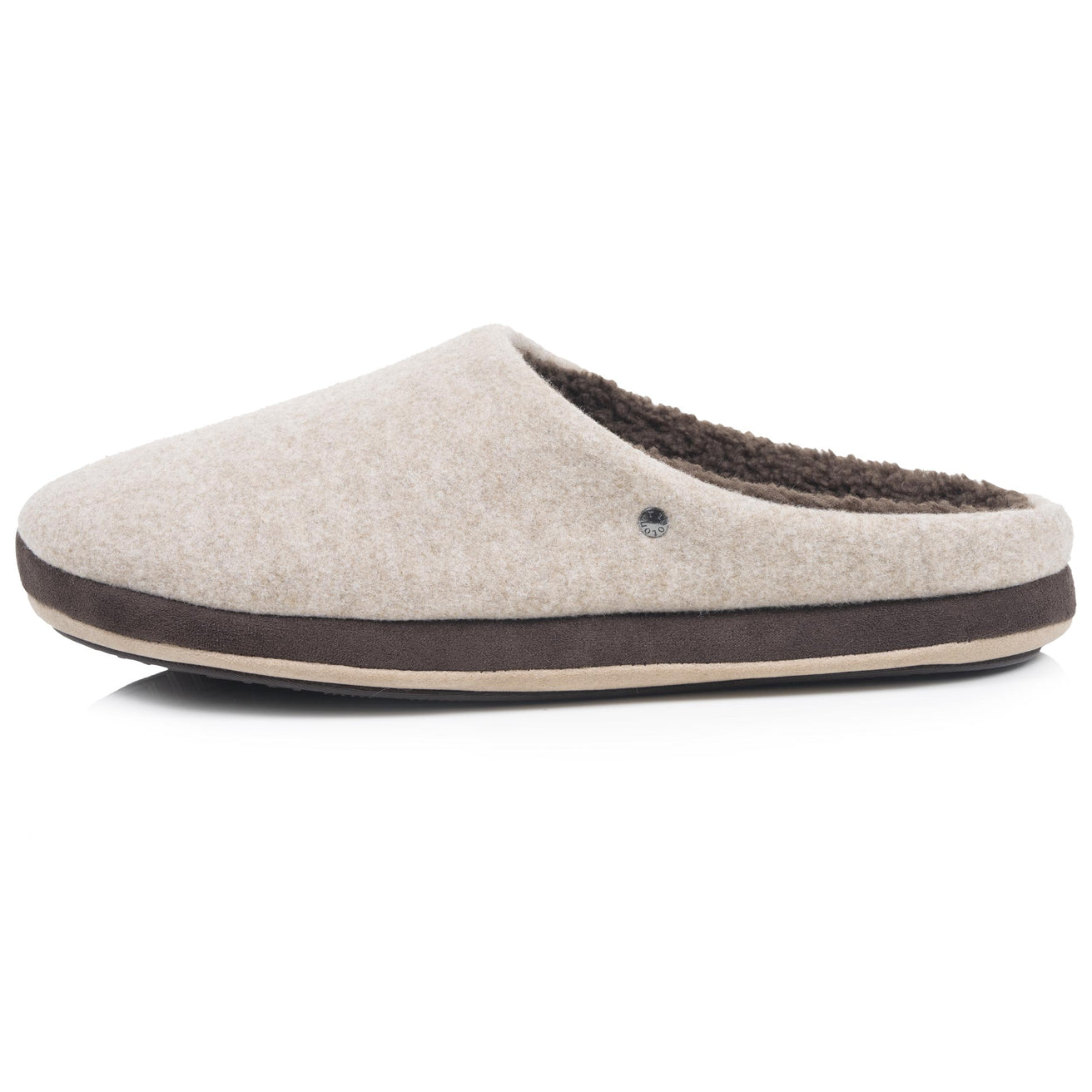 Chaussons Mules Homme feutrine Beige