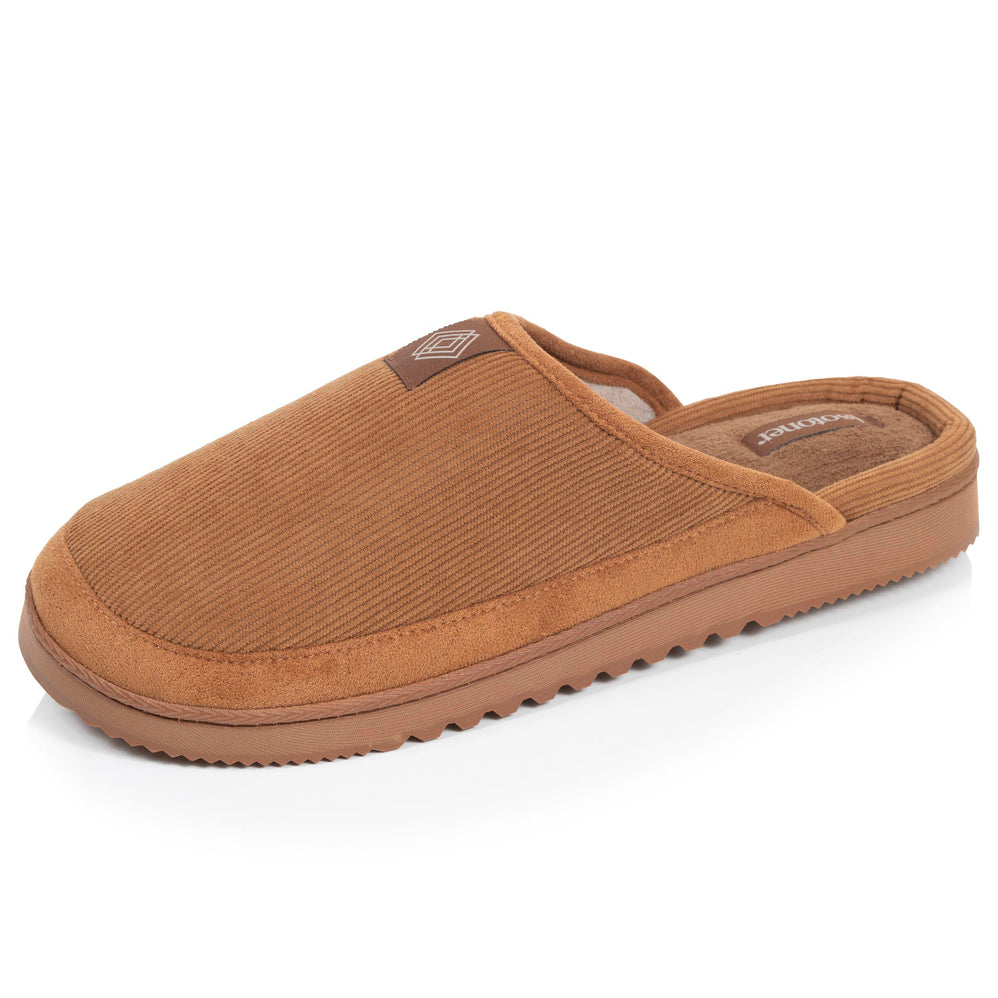 Chaussons Mules Homme Camel semelle crantée - Isotoner