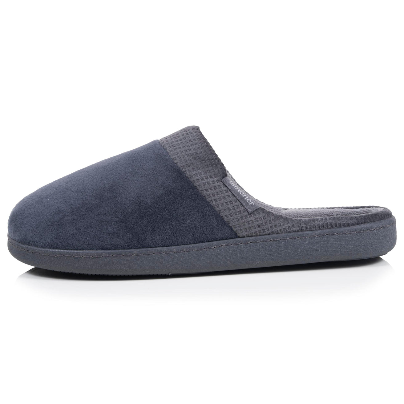 Chaussons Mules Homme Carrés Gris