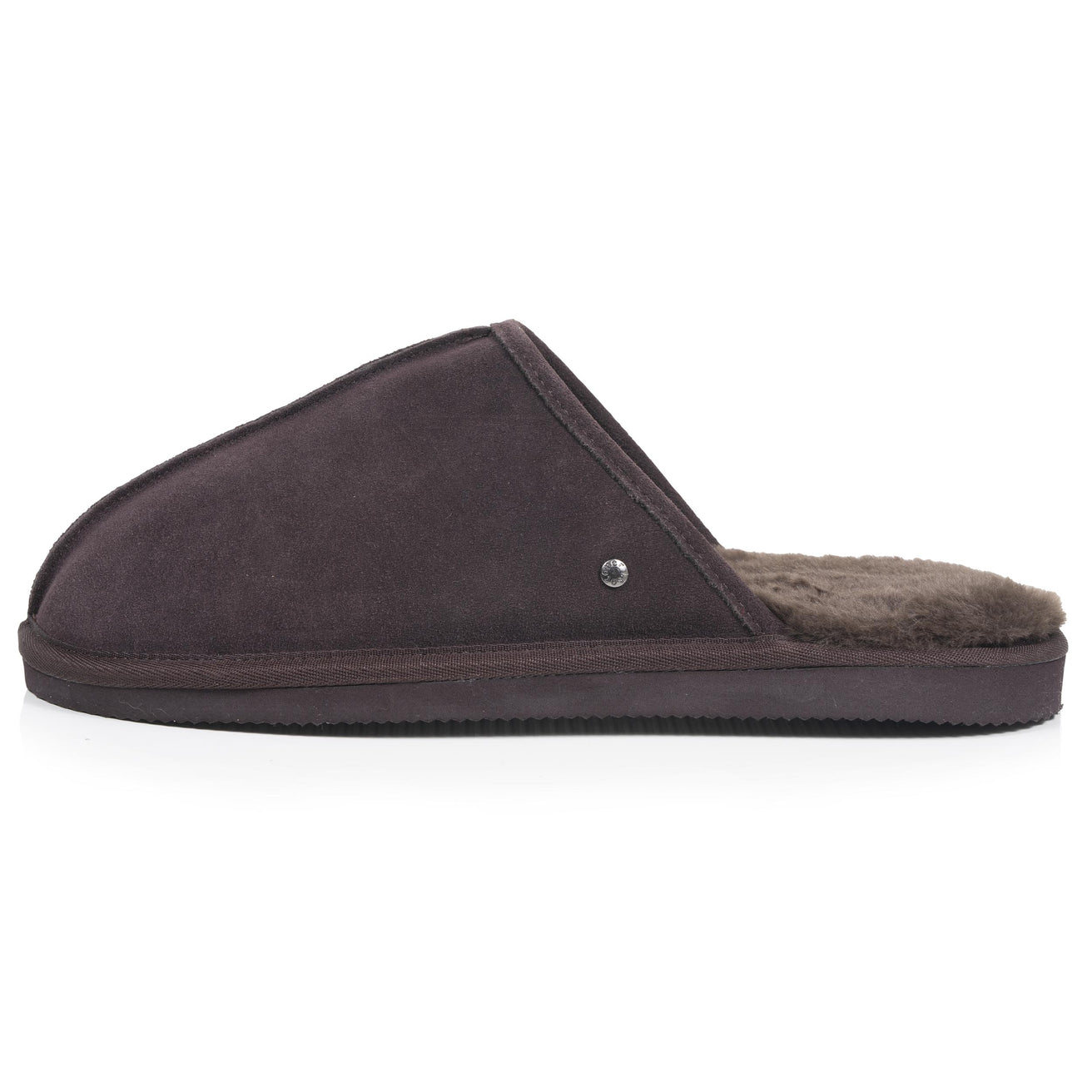 Chaussons Mules Homme Cuir Chocolat