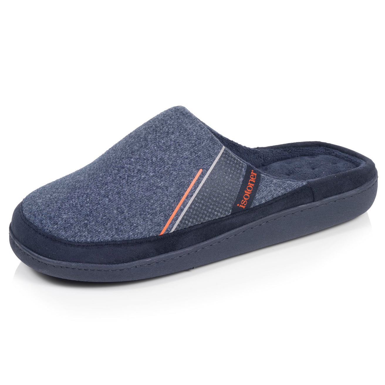 Chaussons Mules Homme Marine liseré Orange