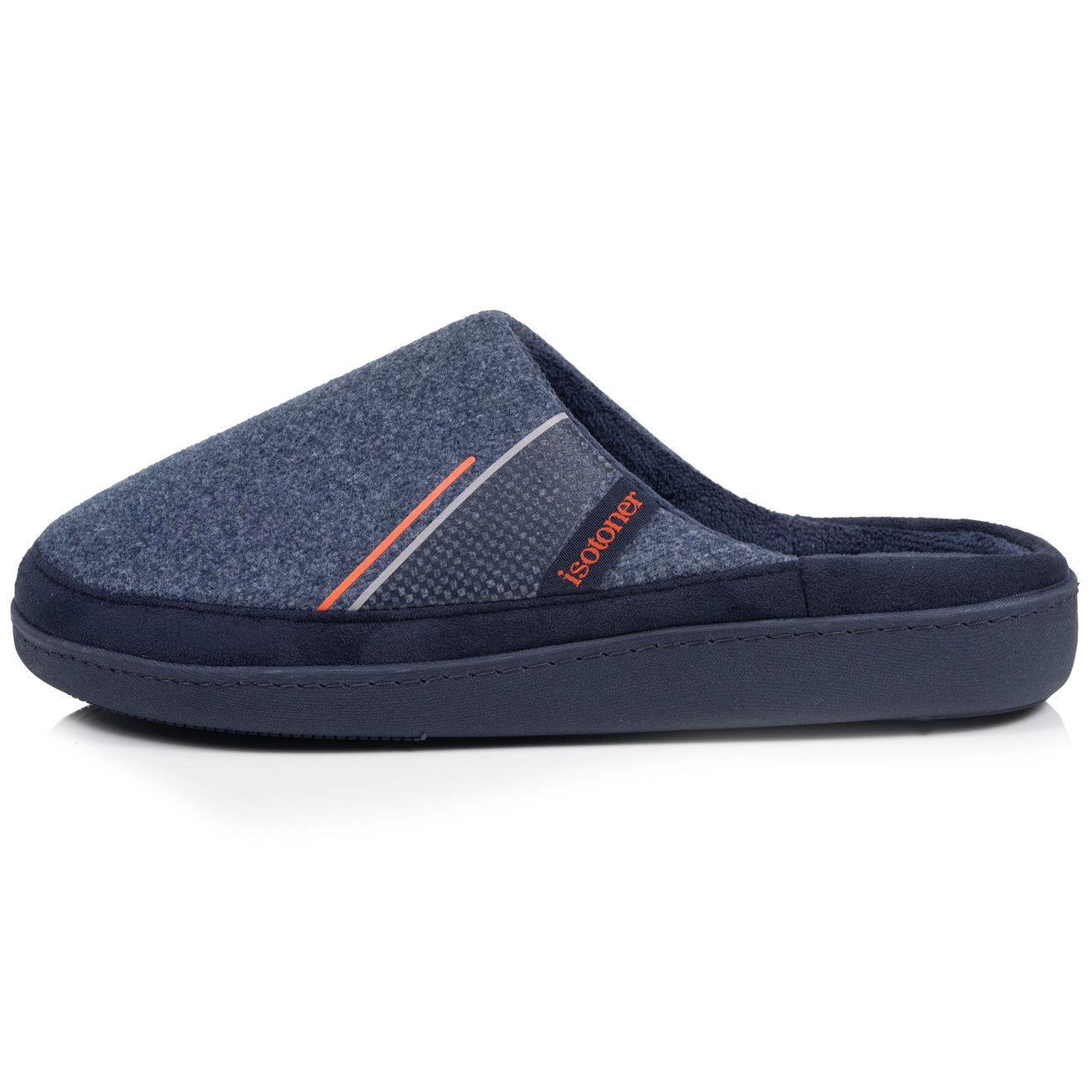 Chaussons Mules Homme Marine liseré Orange