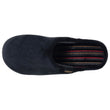 Chaussons Mules Homme Noir Rayures bordeaux