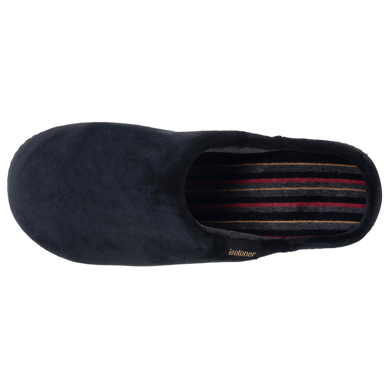 Chaussons Mules Homme Noir Rayures bordeaux