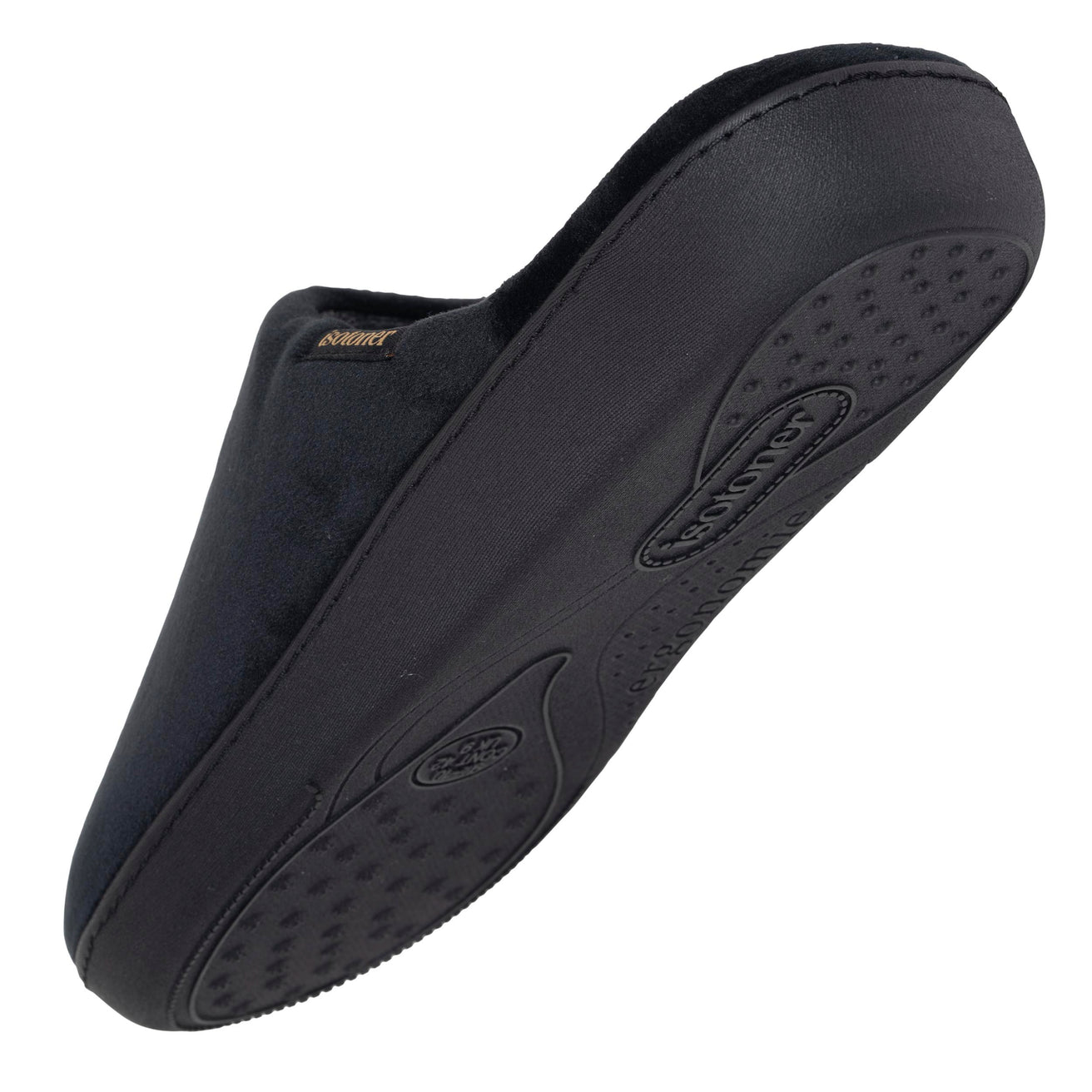 Chaussons Mules Homme Noir Rayures bordeaux