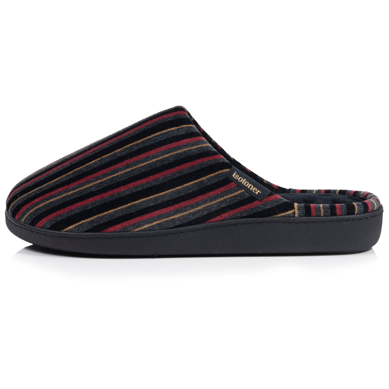 Chaussons Mules Homme Rayures Bordeaux