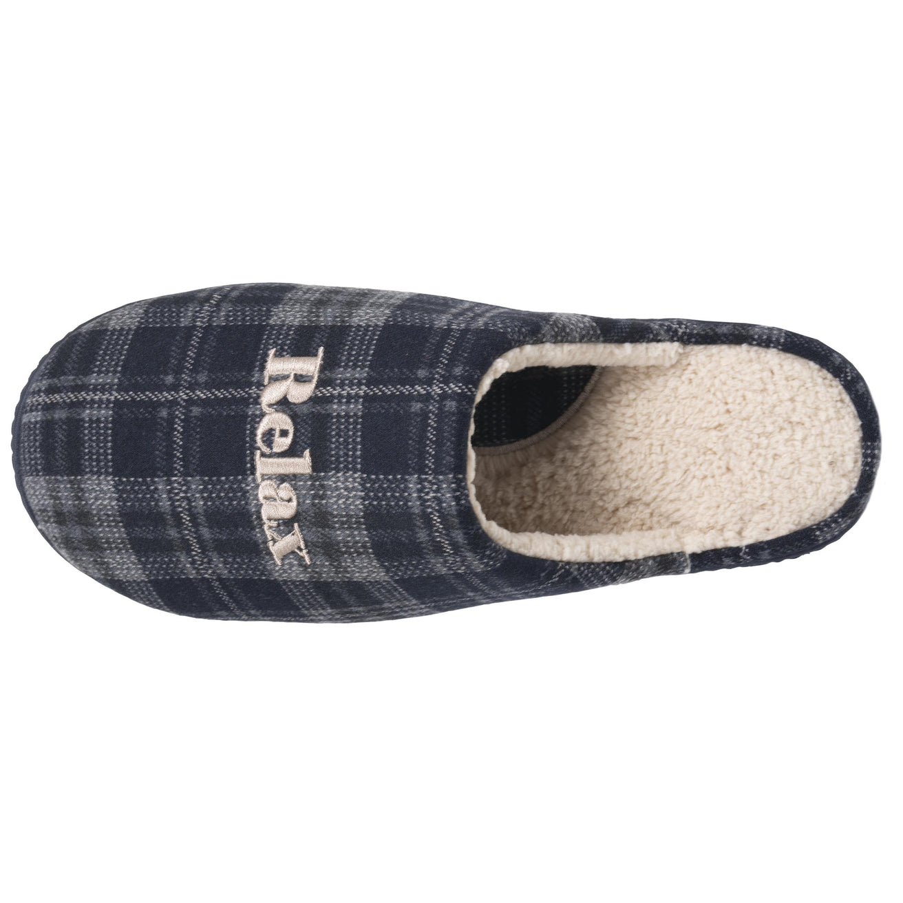 Chaussons Mules Homme Tartan Marine