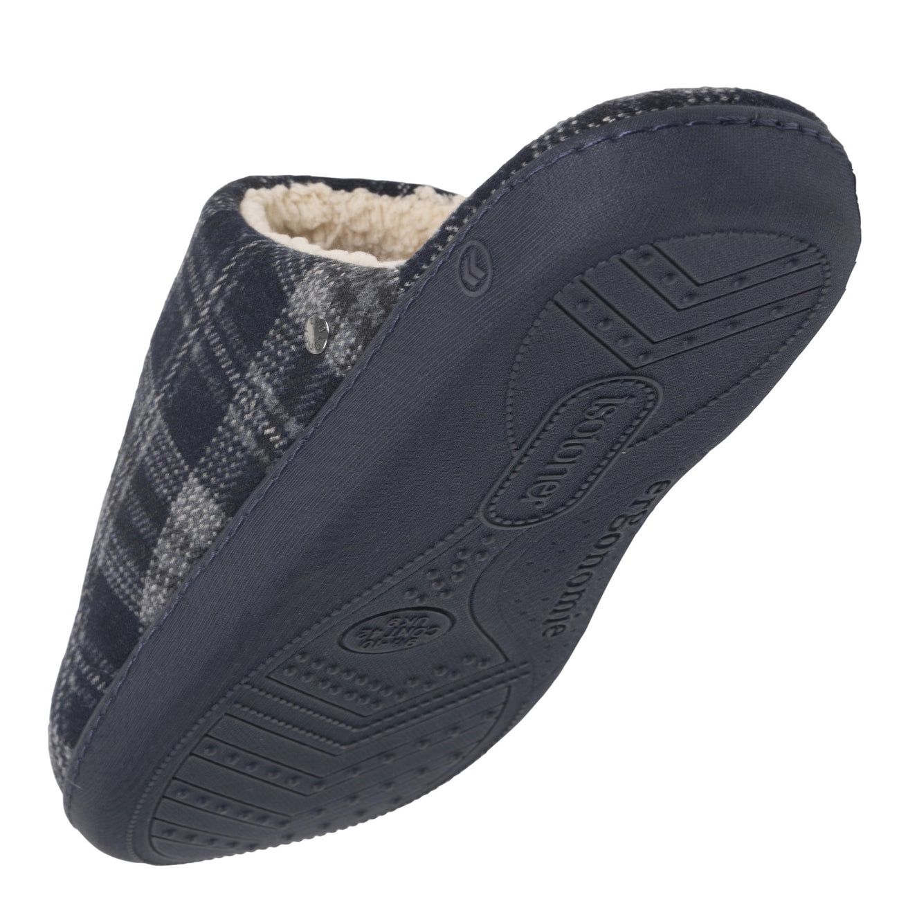 Chaussons Mules Homme Tartan Marine