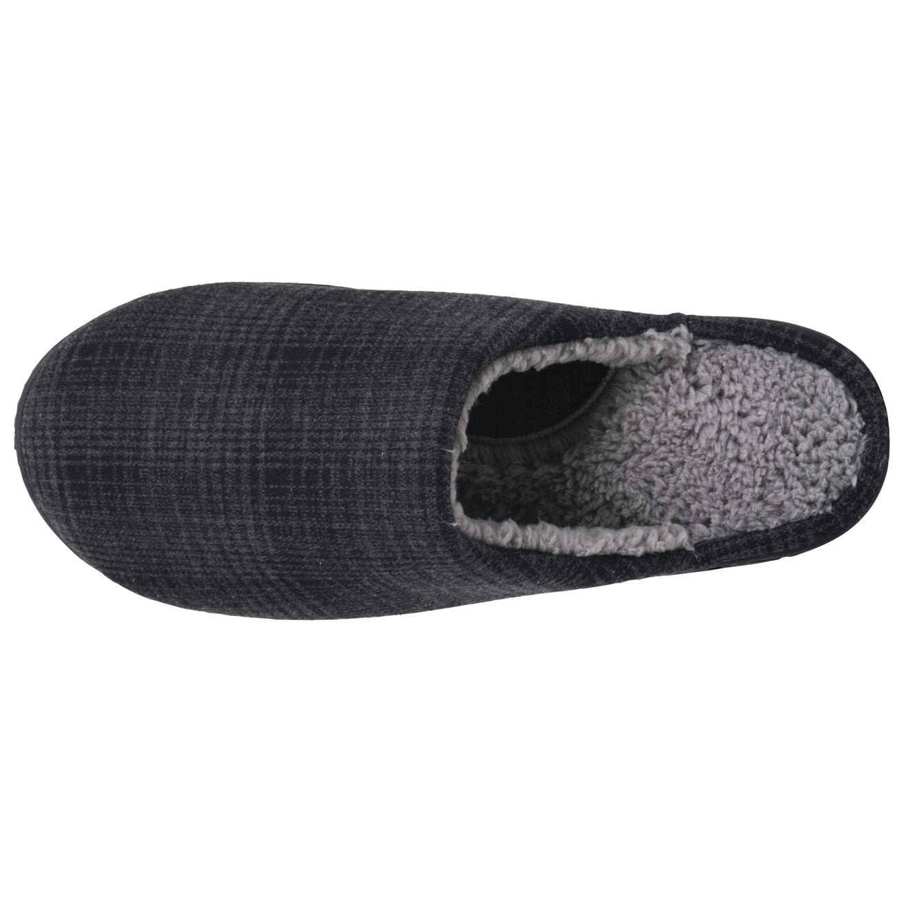 Chaussons Mules Homme Tartan Noir