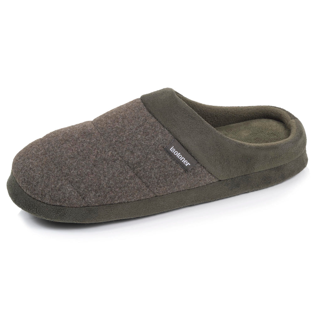 Chaussons Mules Homme polaire Kaki chiné - Isotoner