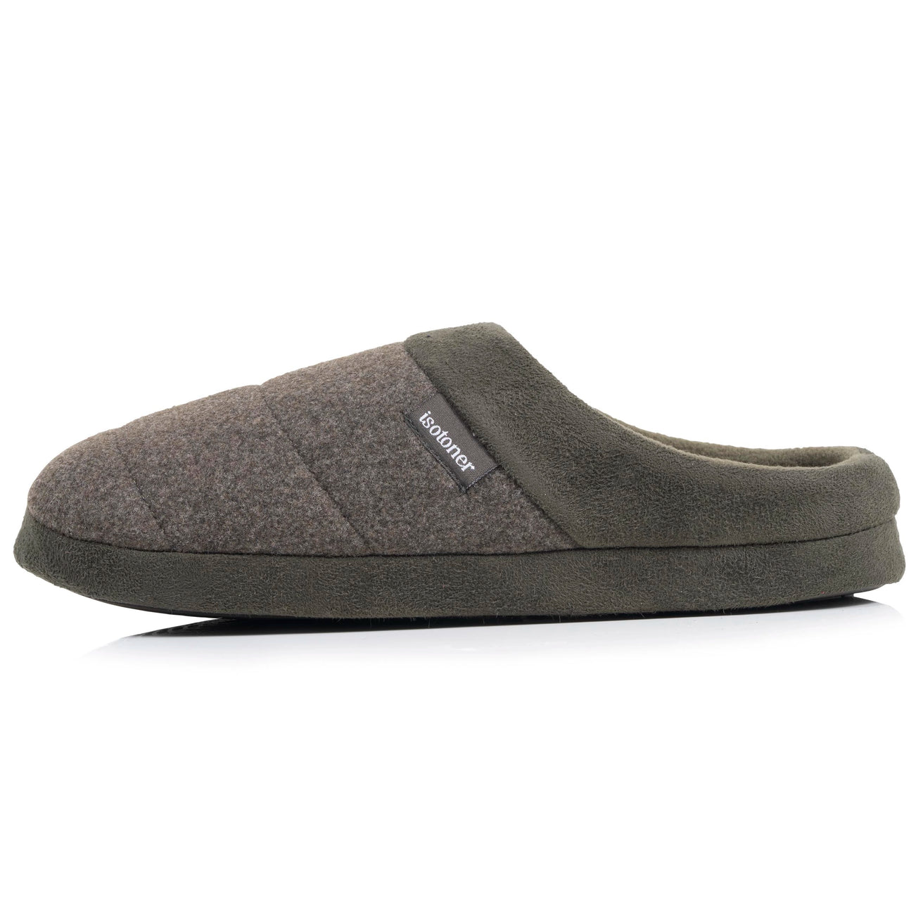 Chaussons Mules Homme polaire Kaki chiné