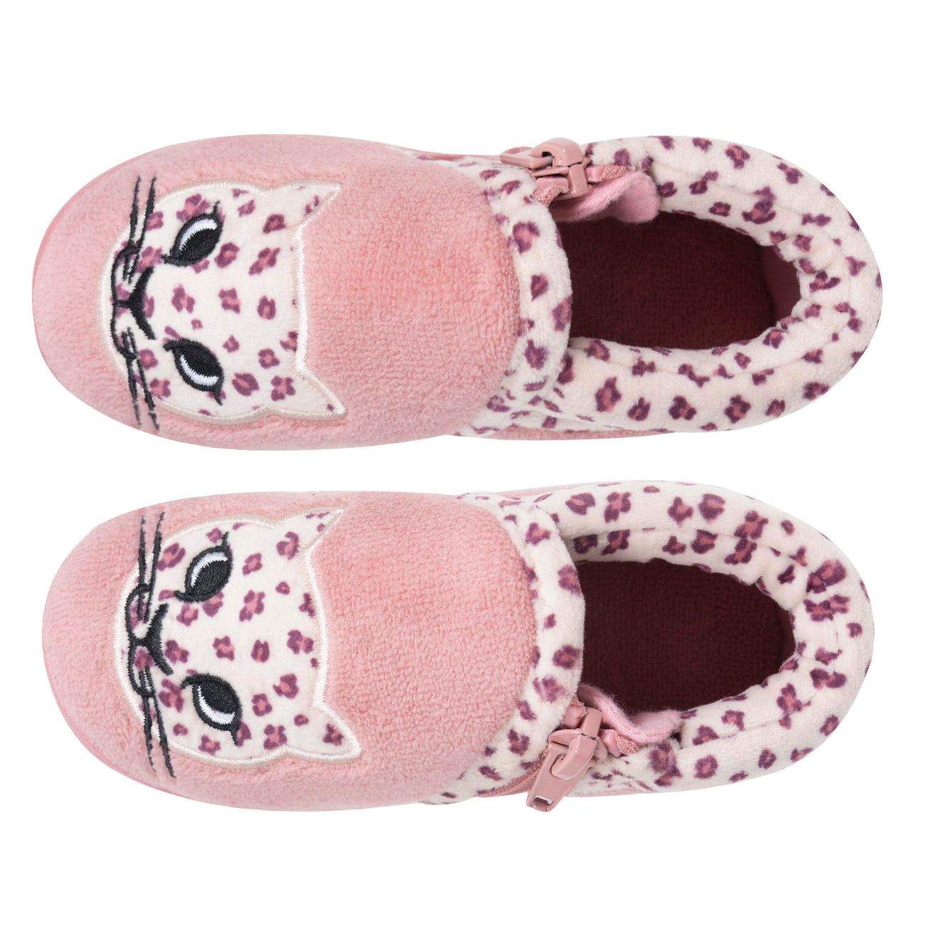 Chaussons Bottillons zip Bébé Rose Léopard