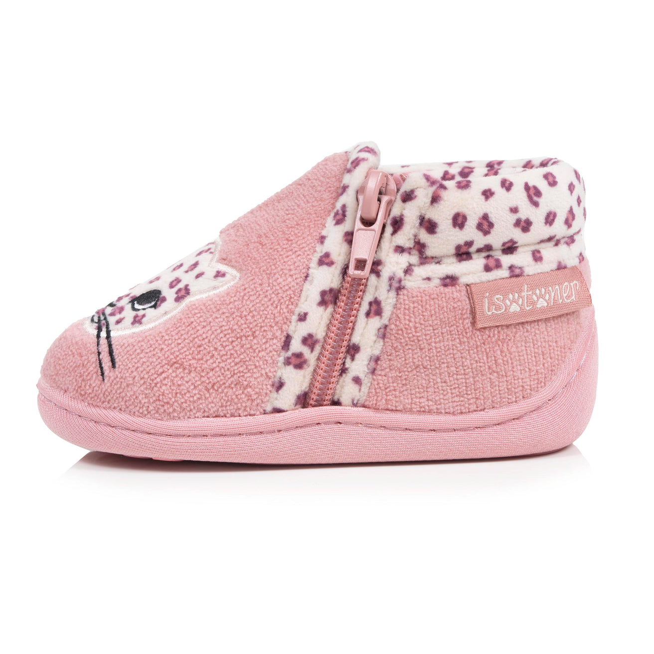 Chaussons Bottillons zip Bébé Rose Léopard