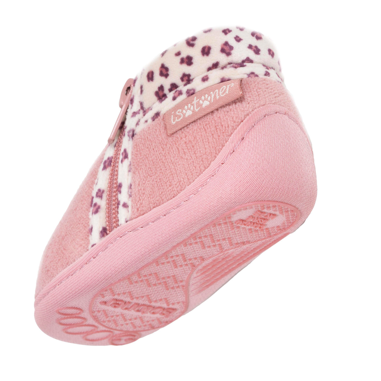 Chaussons Bottillons zip Bébé Rose Léopard