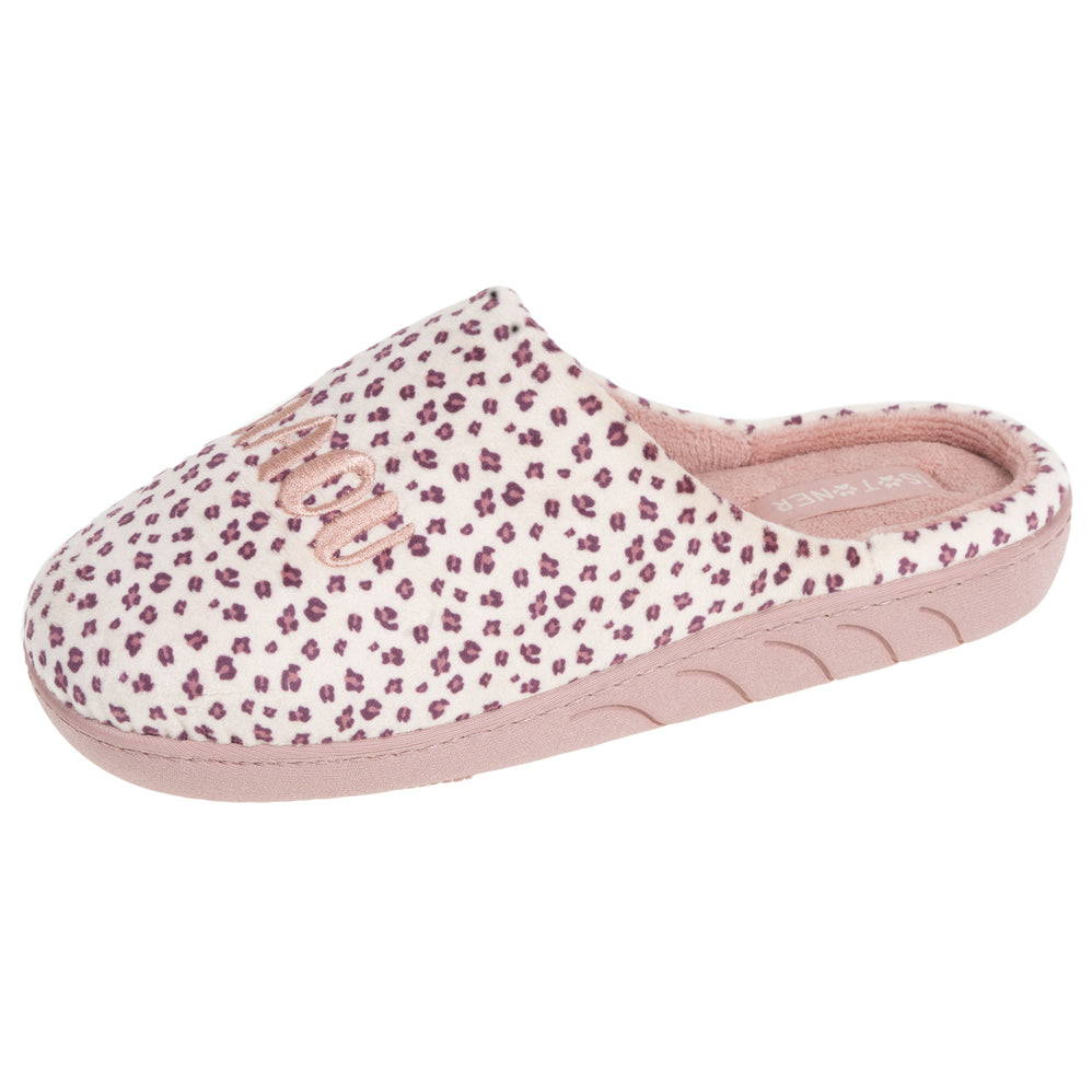 Chaussons Mules Junior Rose Léopard - Isotoner