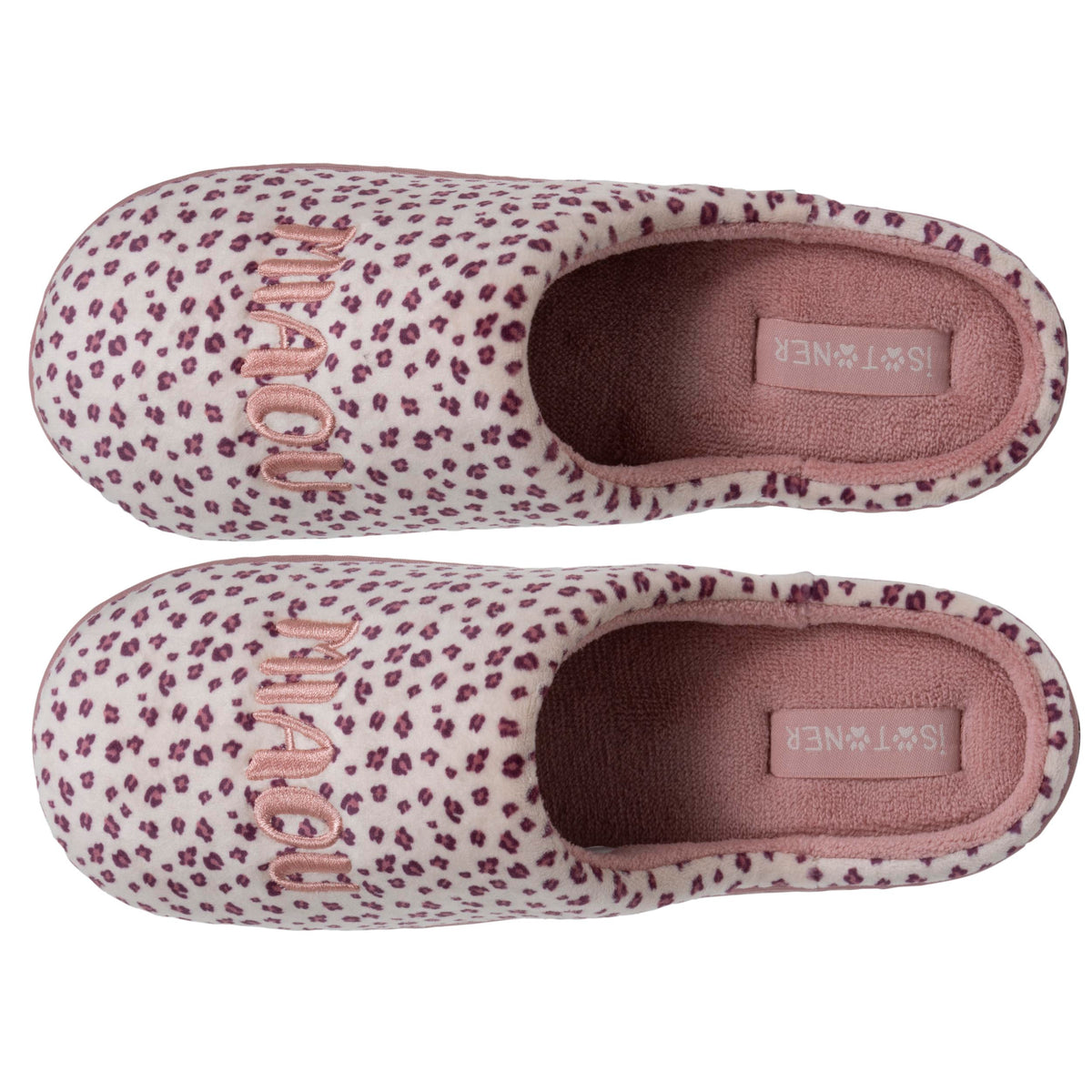 Chaussons Mules Junior Rose Velours Léopard