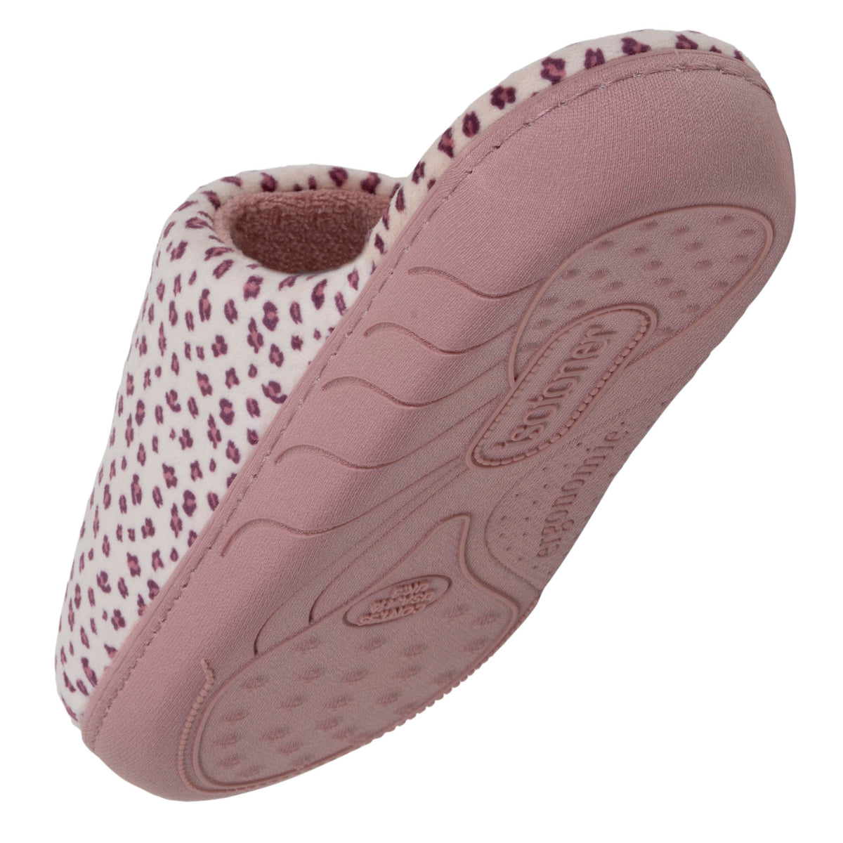 Chaussons Mules Junior Rose Velours Léopard