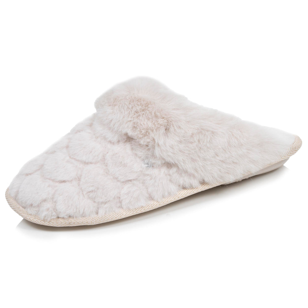 Chaussons Mules plates Femme Ivoire - Isotoner
