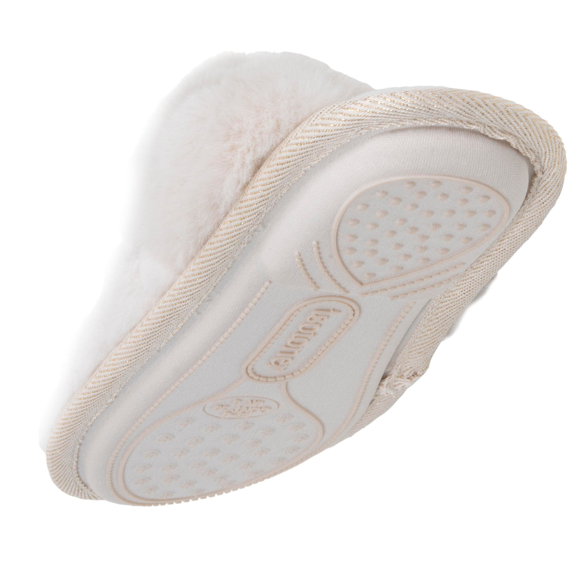 Chaussons Mules plates Femme Ivoire