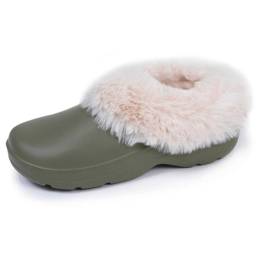 Sabots de jardin Femme Fourrés Kaki - Isotoner