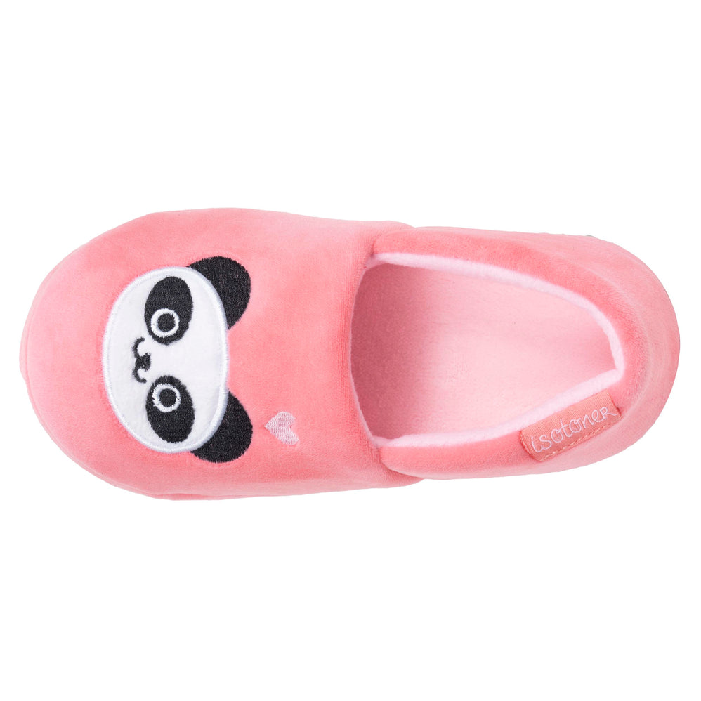 Chaussons Slippers Enfant velours panda Rose - Isotoner