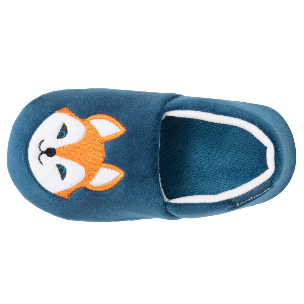 Chaussons Slippers Enfant velours renard Bleu - Isotoner