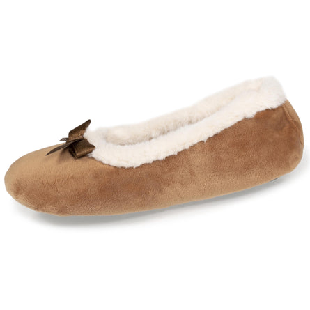 Chaussons ballerines Junior Camel Nœud - Isotoner