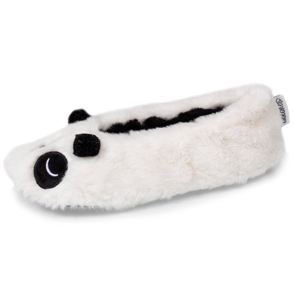 Chaussons ballerines 3D Femme Panda Ivoire - Isotoner