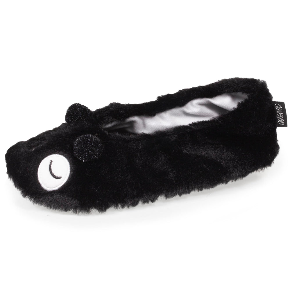 Chaussons ballerines 3D Femme Panda Noir - Isotoner