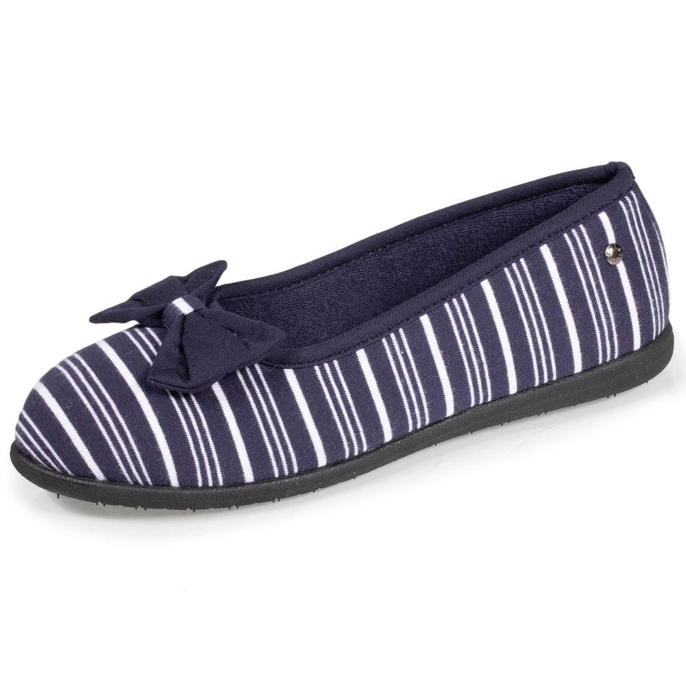 Chaussons ballerines Femme Rayures marine - Isotoner