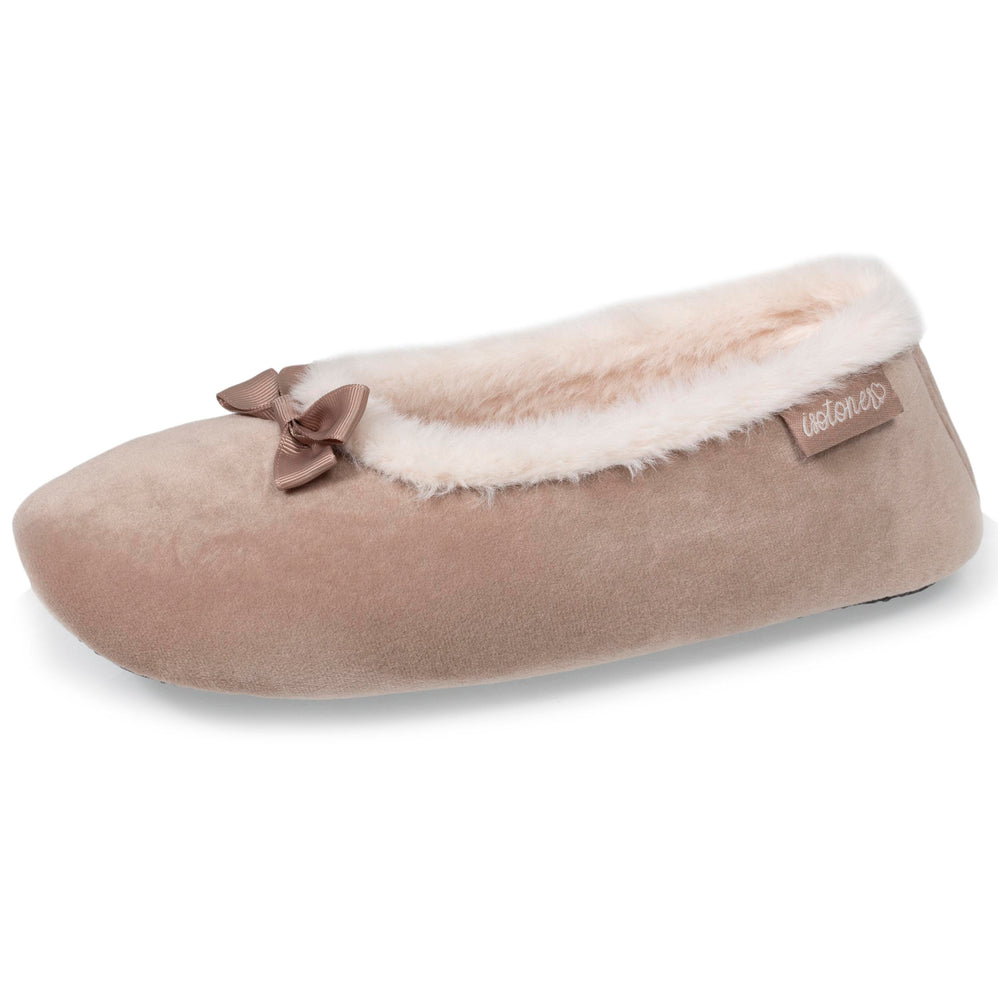 Chaussons ballerines Femme Beige fourrure - Isotoner