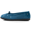 Chaussons ballerines Femme Bleu canard fleurs