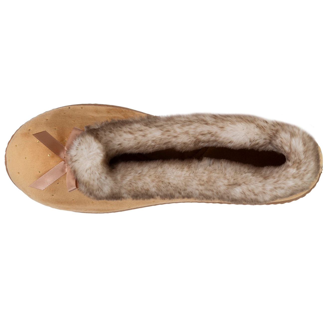 Chaussons ballerines Femme Camel Brillants