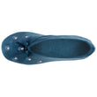 Chaussons ballerines Femme Grand Nœud Bleu canard fleurs